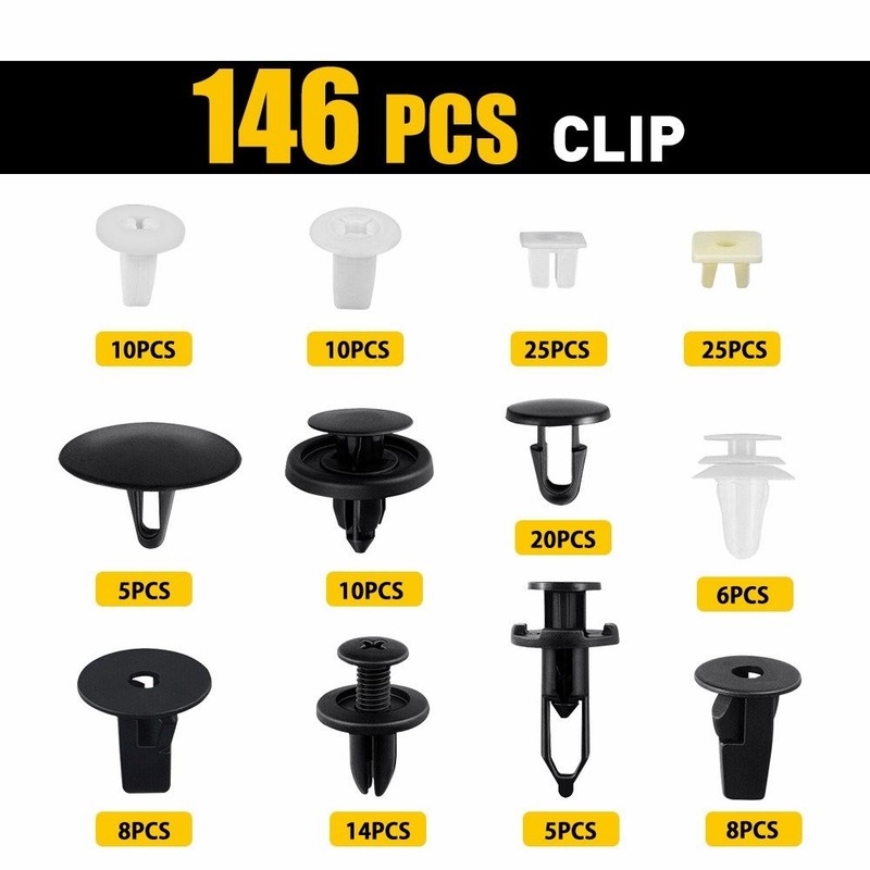 146x Bumper Retainer Clamp Fasteners Push Pin Rivets Door Panel Liner Clips EXD