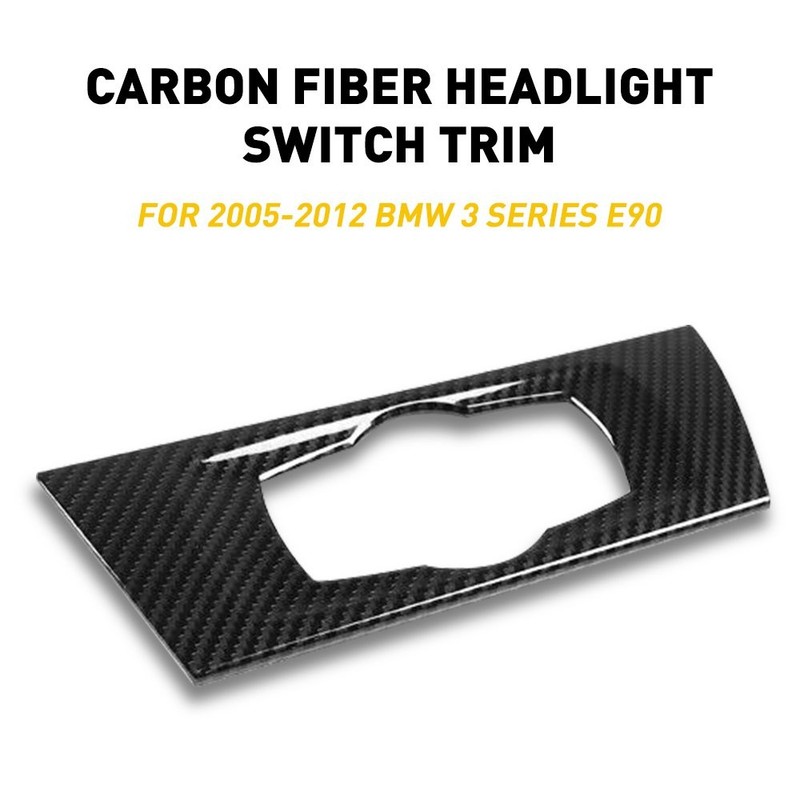 Headlight Switch Frame Trim Carbon Fiber For BMW 3 Series E90 E92 E93 2005-12 gallery