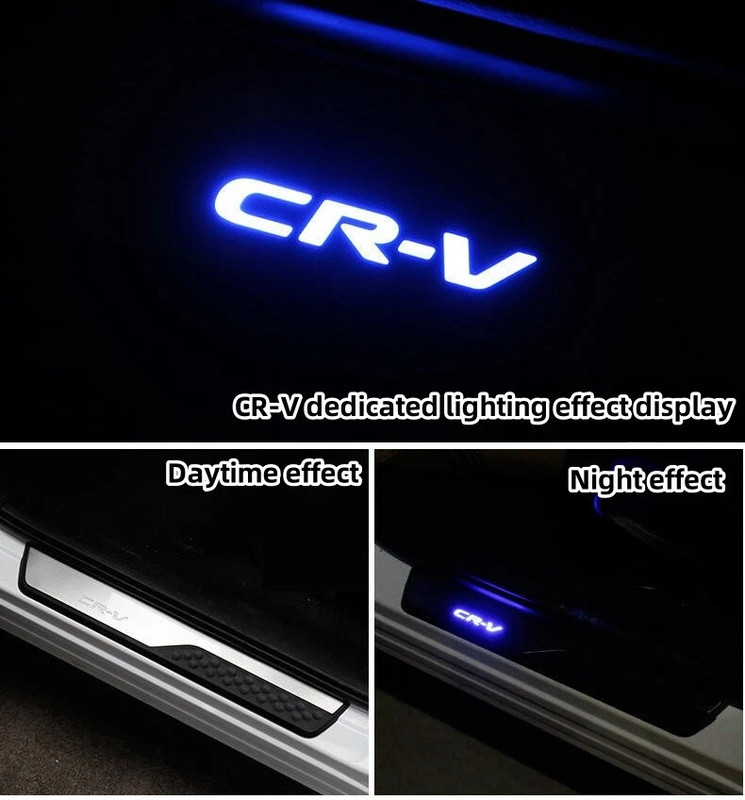 For Honda CRV CR-V 2017-2022 LED Light Door Sill Scuff Plate Guard Protector 4X