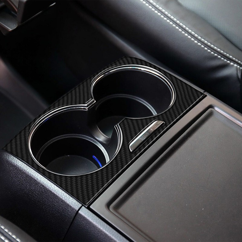1pcs Carbon Fiber Cup Holder Cover Trim For Toyota Sienna 2015-20 gallery