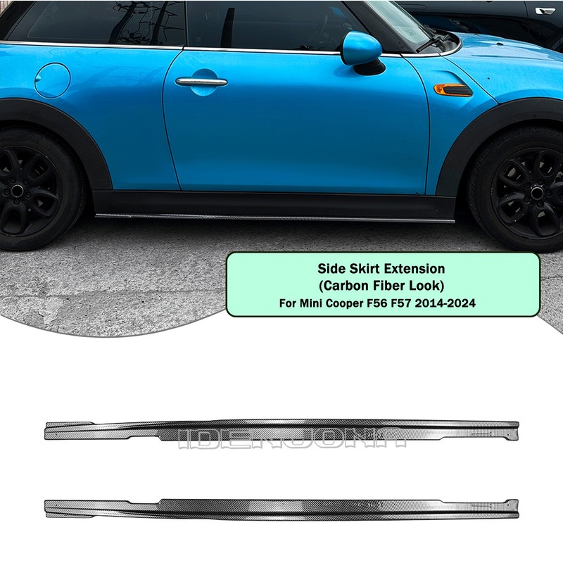 Car Side Skirt Extension Trims For Mini Cooper F56 F57 2014-2024 Carbon Look