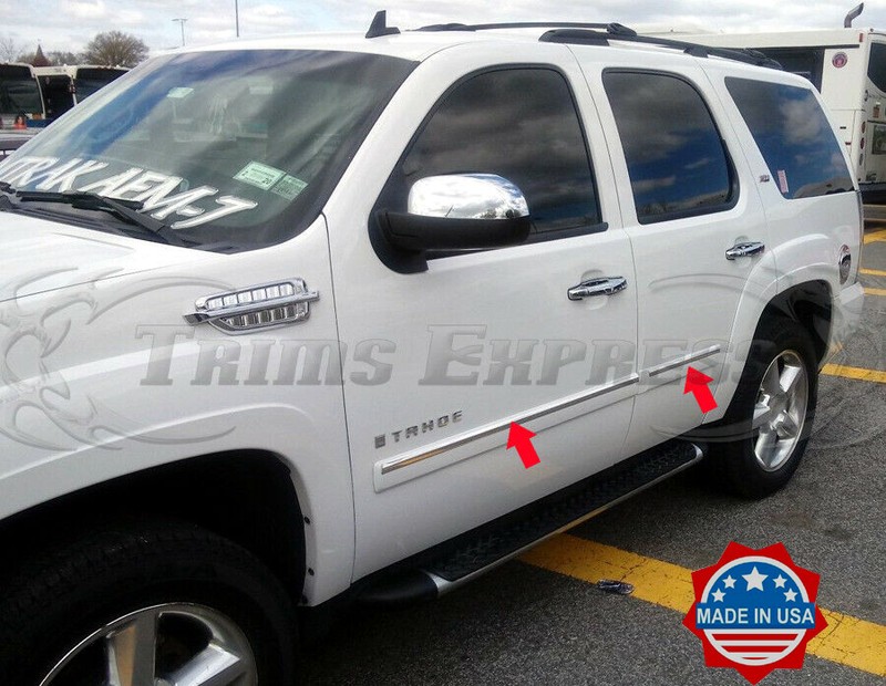2007-2009 Chevy Tahoe 4Pc Chrome Body Side Molding Trim Overlay Top 1″ 4Pc