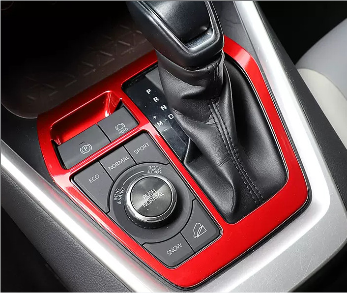 ABS Red Interior Gear Shift Panel Trim 2PCS NEW Fit For Toyota RAV4 2019-2024 gallery