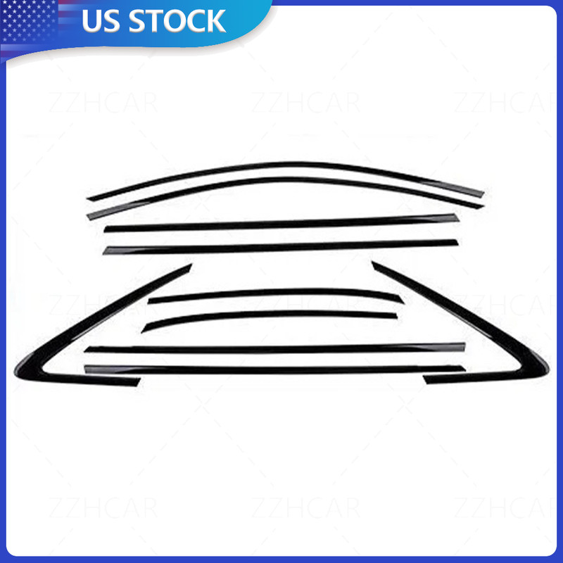 10x Glossy Black Car Window Frame Trim Molding Strips For AUDI A5 S5 2017-25 gallery