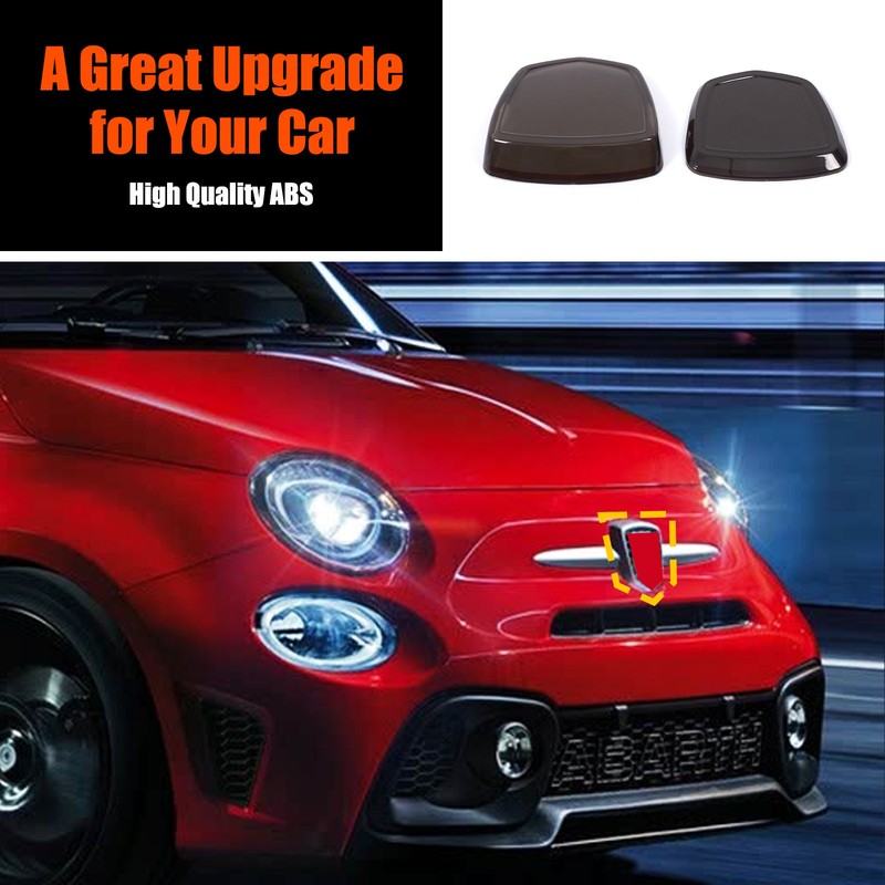 Blackedout Front Rear Emblem Cover covers For 2017+ FIAT 500 Abarth 595 695