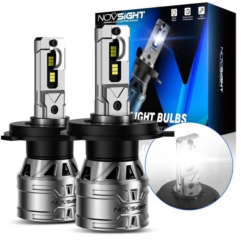 NOVSIGHT H4 9003 LED Headlight Bulbs Kit High/Low Beam 13000LM 6500K Bright Lamp
