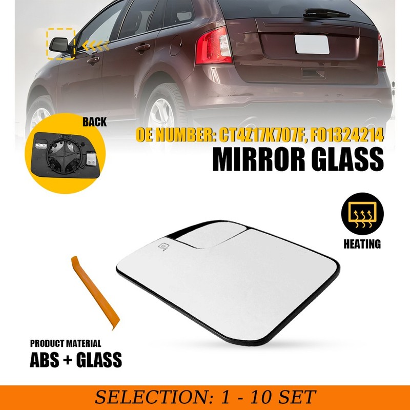 1-10x For 2011-2014 Ford Edge Mirror Glass Heated Left W/Backing Plate FO1325214