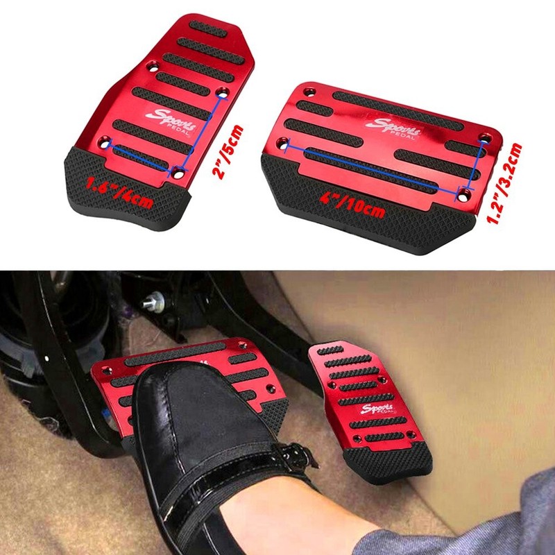 2X Red Non-Slip Automatic Gas Brake Foot Pedal Pad Cover Car Accessories Parts A