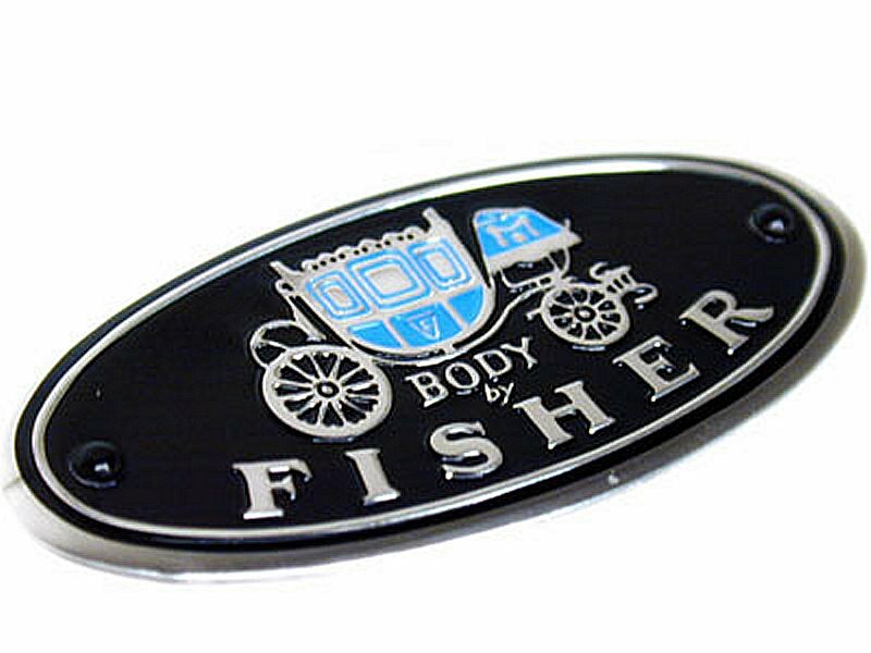 "Body By Fisher" Aluminum Door Sill Scuff Plate Emblems Decals Pair New Set gallery