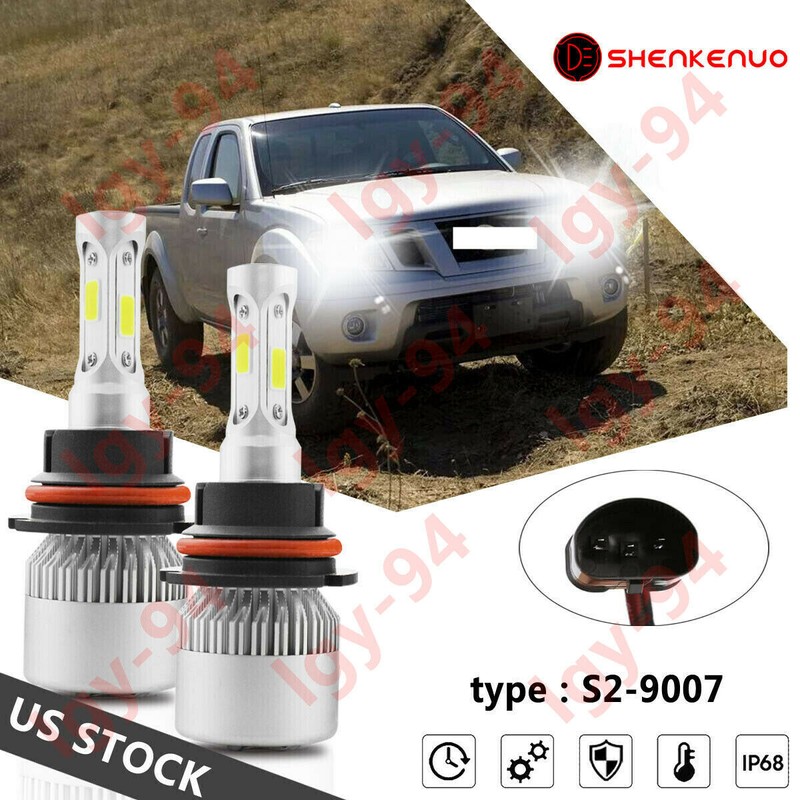 Pair 9007 LED Headlight Bulbs 6000K For Nissan Xterra Frontier Versa Note QQ70