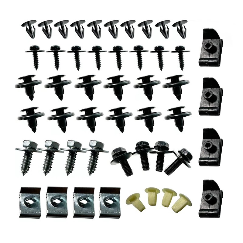 50Pcs Engine Splash Shield Fender Bumper Screw Clips Rivet Fastener