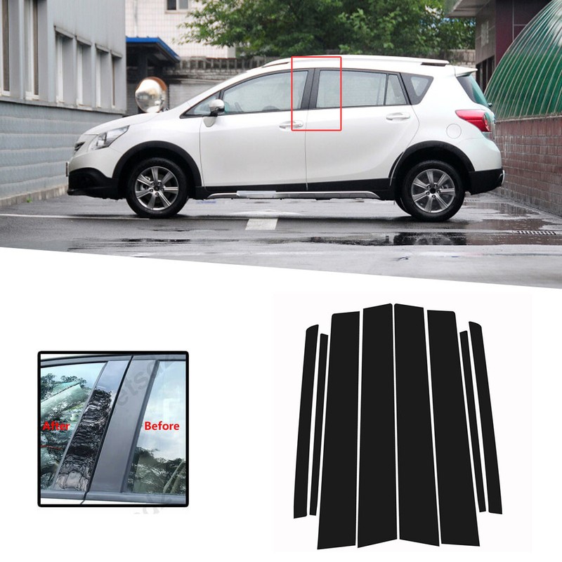 8Pcs Pillar Posts Door Window Trim Cover Decorative For Toyota Verso AR20 09-18