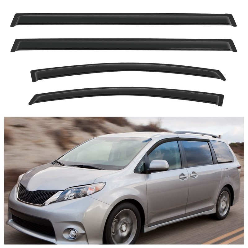 Side Window Visor Vent Shade Rain Guard Deflector For Toyota Sienna 2011-2020