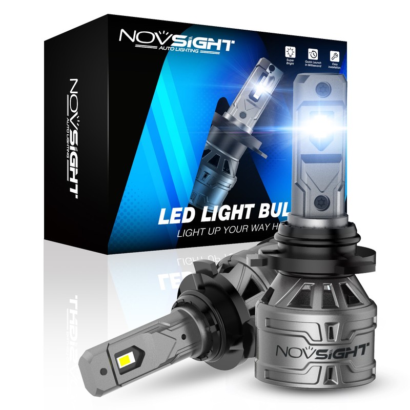 NOVSIGHT 2x 9005 LED Headlight Bulbs High Low Beam 20000LM 60W 6500K Bright Lamp