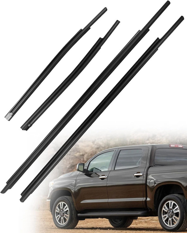 Window Moulding Weatherstrip Seal Belt 4PCS fit Toyota Tundra Double Cab 07-2020 gallery