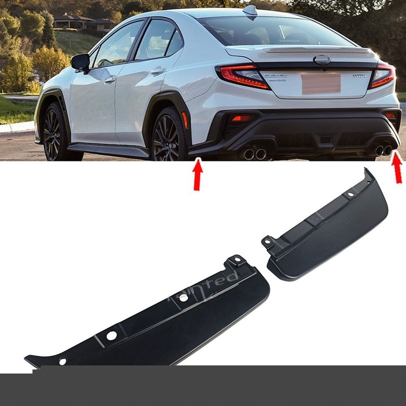 Painted Black Fits For Subaru WRX STI 5th Rear Splitter Bumper Canards Spoiler
