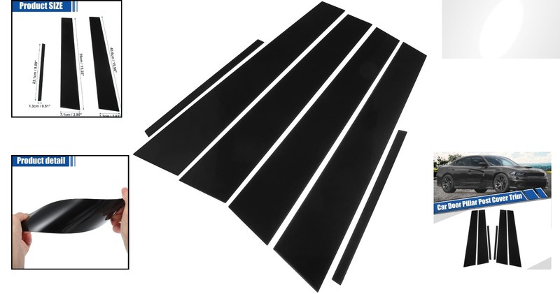 Durable Glossy Black Window Trim for Dodge Charger 2011-2021 | Vehicle Specific gallery