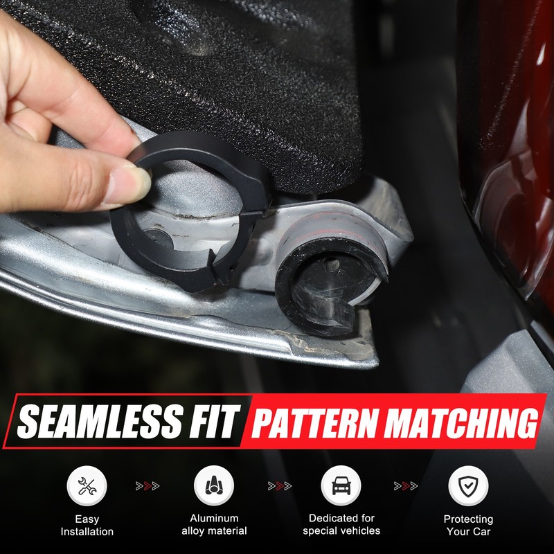 Auto Tailgate Anti-theft Ring Aluminum Alloy Black Fit For Toyota Tacoma 2024+ gallery