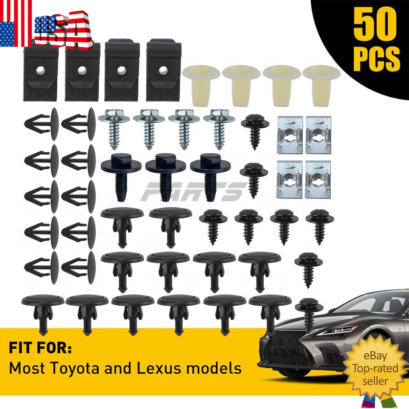 50X Engine Cover Fender Clips Rivets Push Pin Screws Retainer For Toyota Lexus