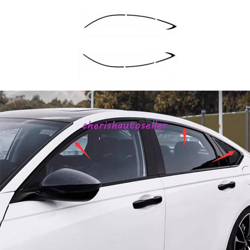 For Honda Accord 2023-2025 Steel Black Windows Sill Molding Upper Strip Trim 6pc