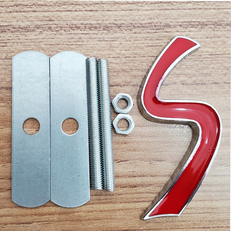 Red S Logo Badge Front Grille Emblem For Cooper R55 R56 R57 R60 R61 F56 F54 gallery