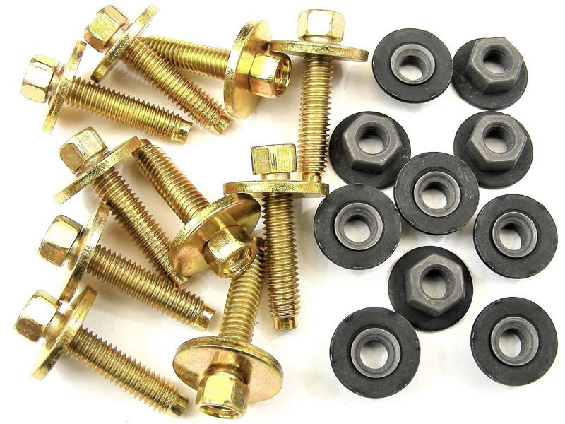 DODGE TRUCK Body Bolts & Nuts- M6-1.0 x 28mm Long- 8mm Hex- 20pcs (10ea)- #381