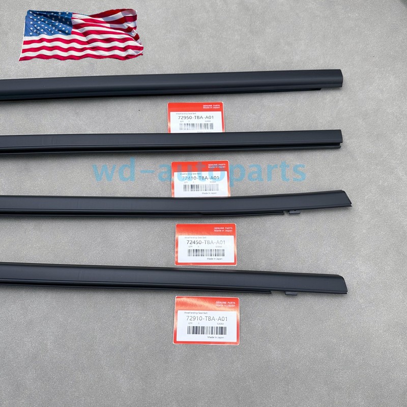 OEM For 16-21 Honda Civic Sedan 4pcs Weatherstrip Window Moulding Trim Seal Belt gallery