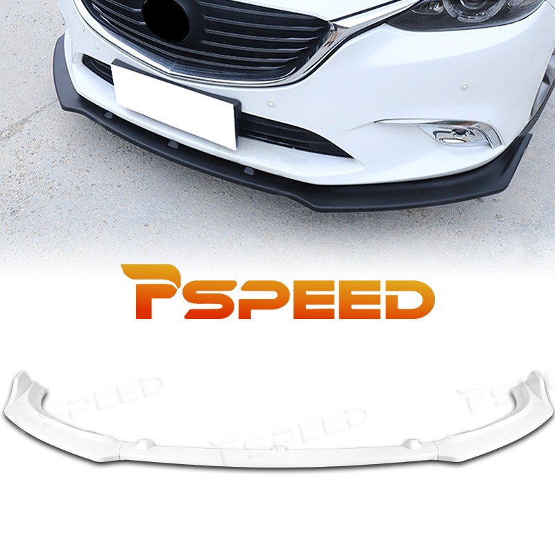 Painted White Front Bumper Spoiler Chin Lip Trim For Mazda 6 Atenza 2014-2018
