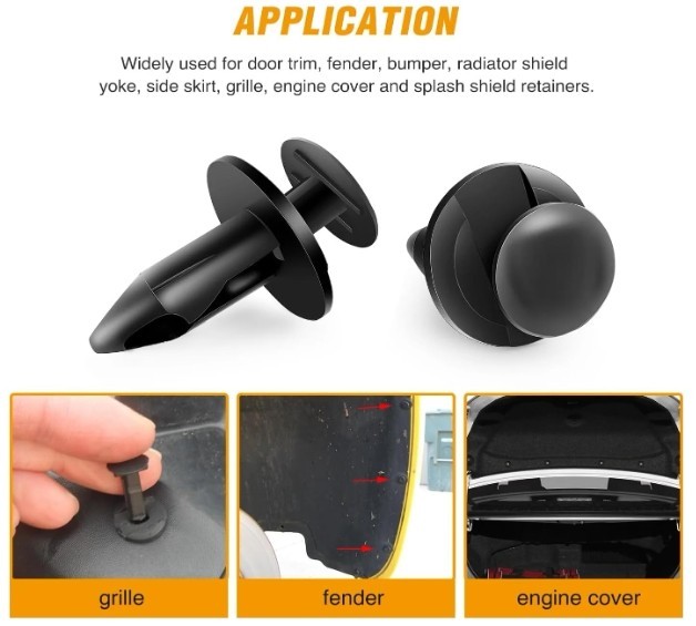 200pcs Universal Car Fender Clips Plastic Push Bumper Retainer Rivet Fastener Ki gallery