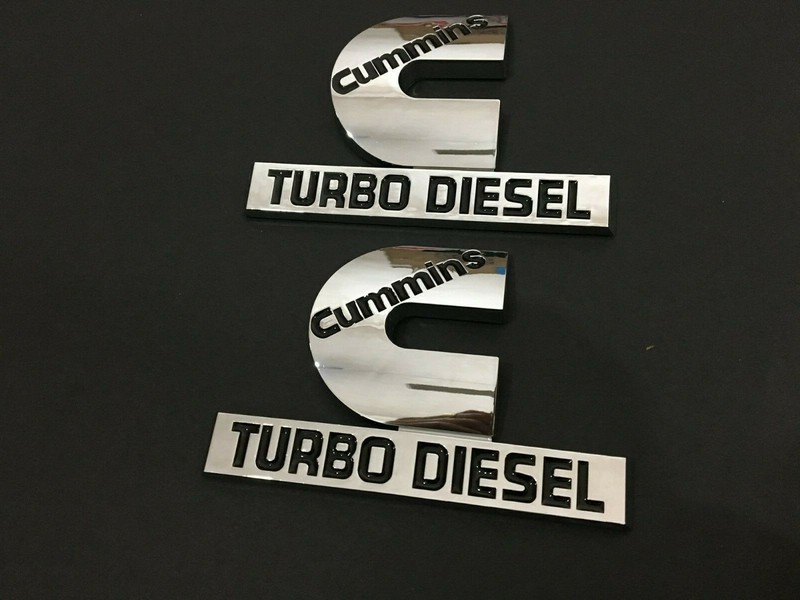 2PCS 4.4» Chrome Black Cummin Diesel Decoration Emblem Badge