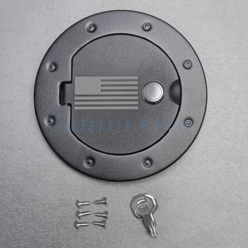 USA Flag Gas Fuel Tank Cap Cover w/Keys Accessories fit Jeep Wrangler JK 2007-17 gallery