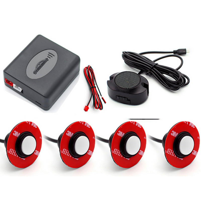 Flat Parking Sensors Car Backup Reverse Rear Radar Sound Buzzer Alarm System Kit