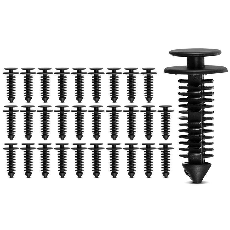 New 30Pcs 11/32 inch Nylon Seat Back Panel Retainer for Ford Double Head Black gallery