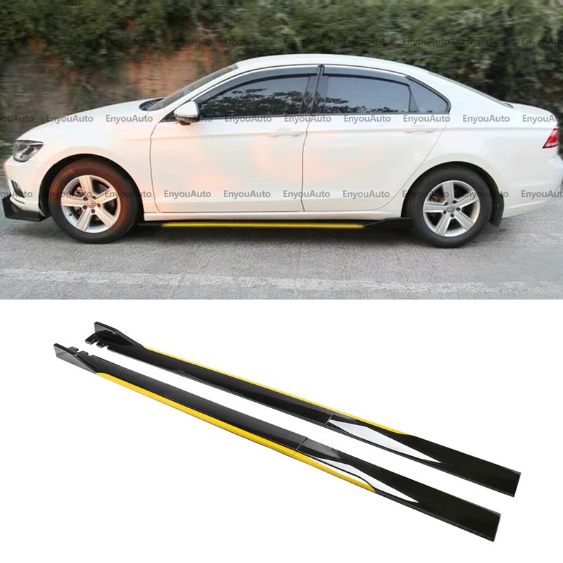 For Volkswagen Golf MK5 6 MK7 86″ Side Skirt Extension Rocker Panel Black Yellow