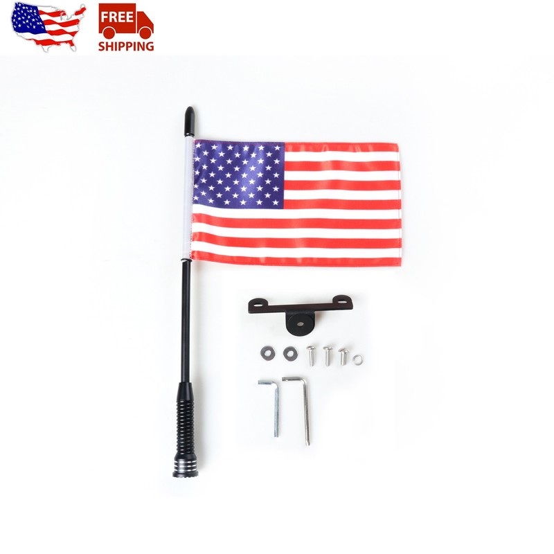 Front Hood Bumper Flagpole Mount Bracket w/US Flag For Ford Bronco 2021+ 2/4Door gallery