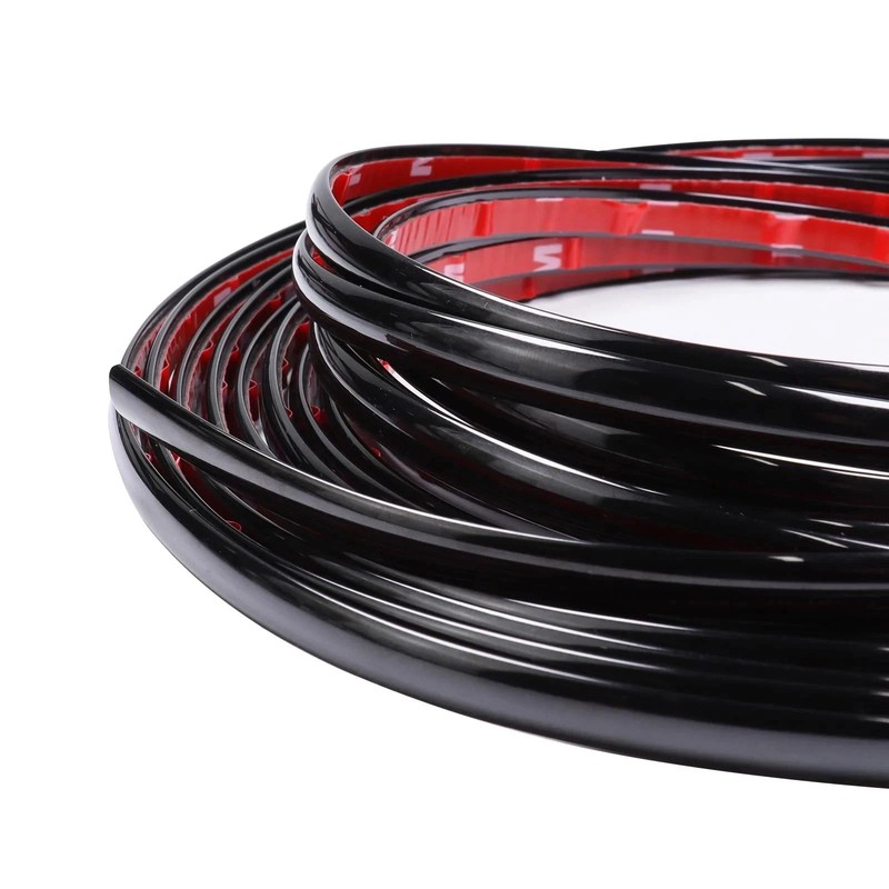 25Ft Automotive Trim Molding Glossy Black 1/2″(12mm) Car Side Moldings UV-Pro…