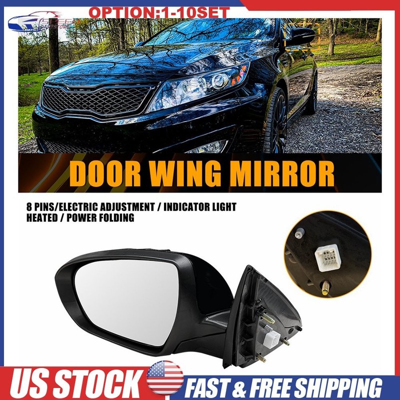 View Mirror Door Heated Power Driver Side For Kia Optima 2012-2013 w/Signal1-10X