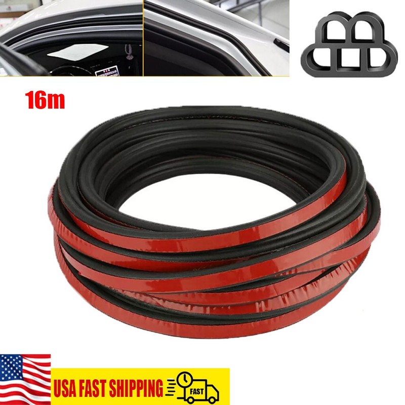 Car Door Window Edge Trim Molding Rubber Seal Strip Scratch Protector Guard 53Ft