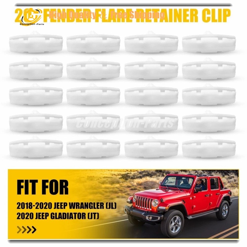 20Pcs For Jeep Wrangler Gladiator 2020-2026 Ram 1500 Fender Flare Retainer Clips