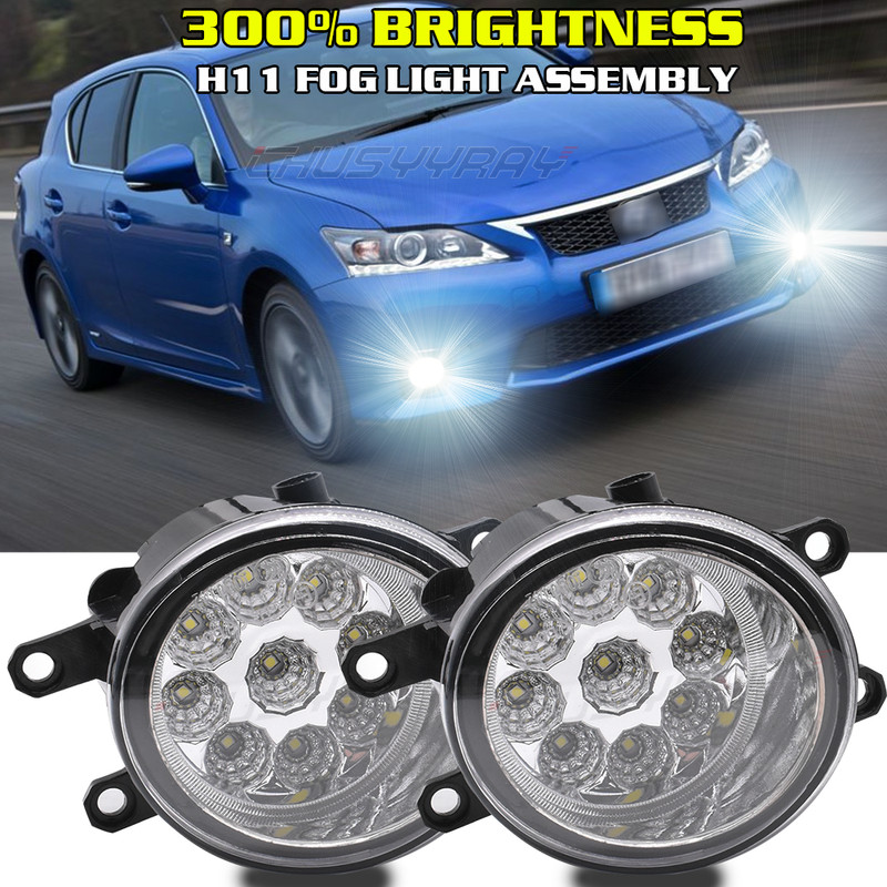 Pair Fog Light Lamp H11 Bulbs 55W Right Left Side For Lexus CT200h 2011-2013