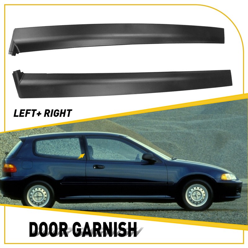 For 92-95 Honda Civic 2/3 door hatchback Coupe Door Pillar Sash Garnish R&L Trim
