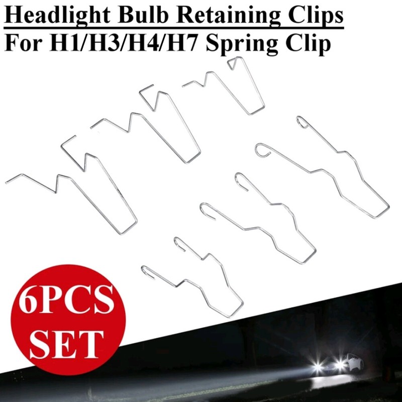 6x Car Headlight Bulb Spring Clips Car Headlamp Light Bulb Retainer Spring Trims gallery