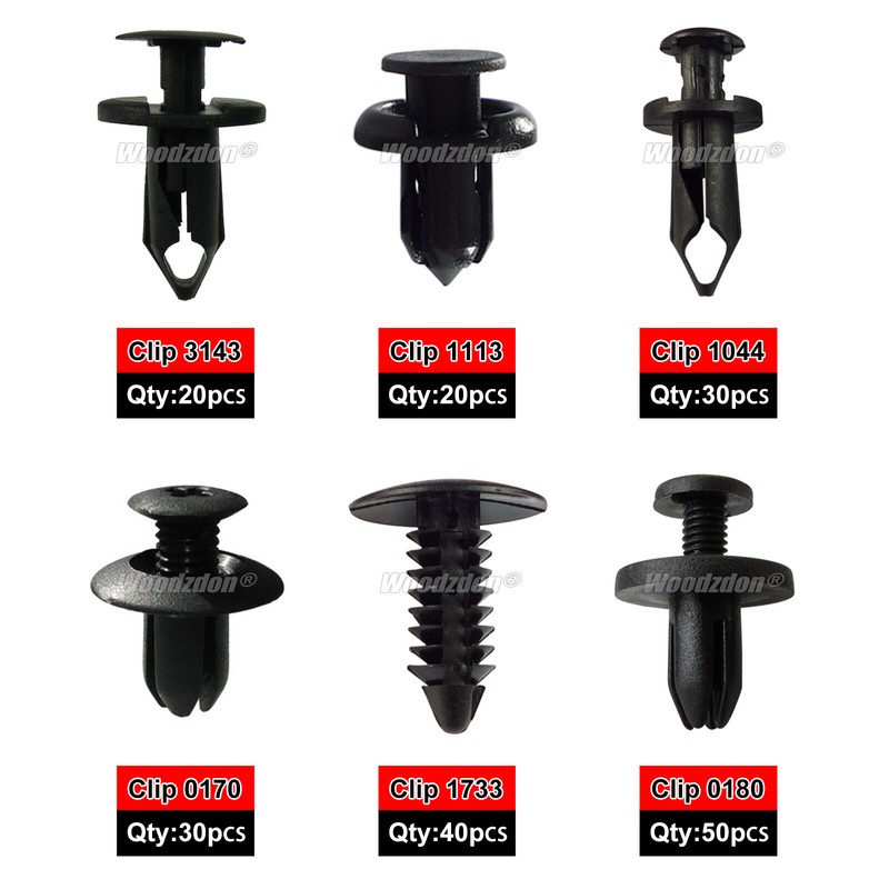 190pcs Bumper Cover Fender Liner Rocker Panel Clip Push Retainer For GM For Ford