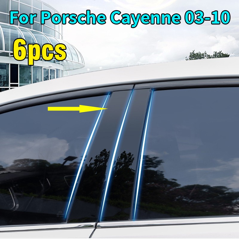 For Porsche Cayenne 2003-2010 Glossy Black Pillar Posts Covers Window Door Trim