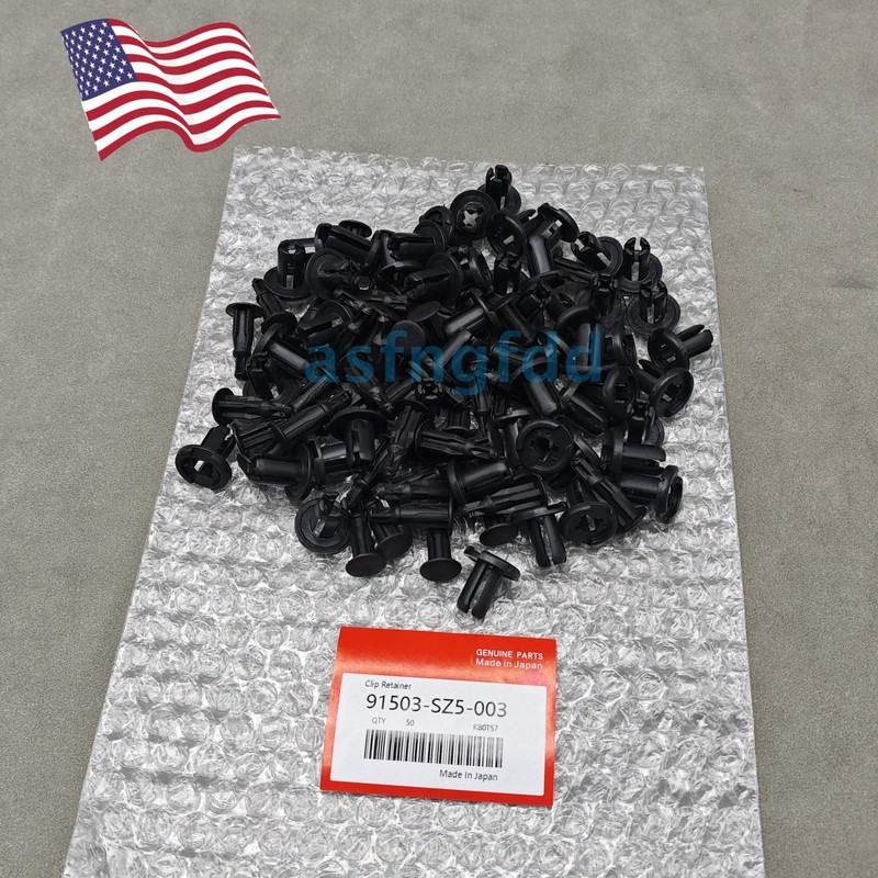 OEM 50X 10mm Clips Bumper Rivets Retainer Fastener Hood Fender For Honda New gallery