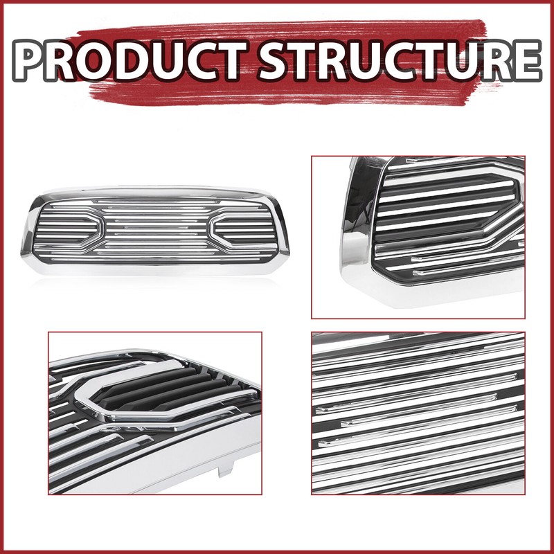 For 2013-2018 Dodge Ram 1500 Front Bumper Grille Chrome Grill Big Horn Style gallery