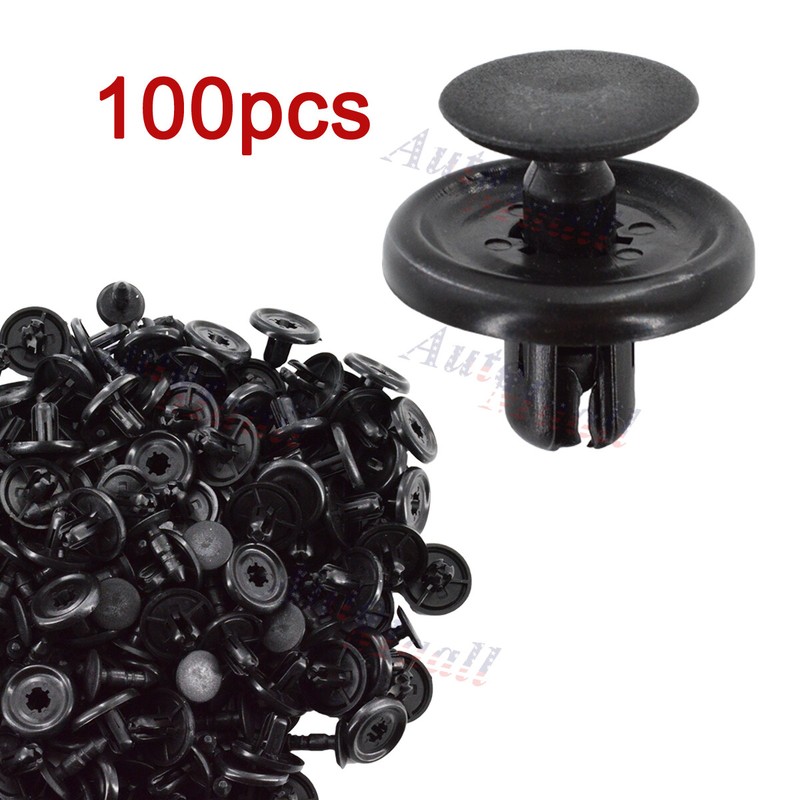 100Pcs Fender Clips 7mm Fastener Bumper Pin Plastic Rivets for Toyota Pontiac