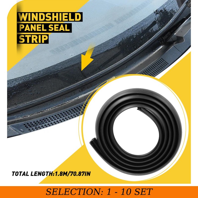 1.8M Car Seal Under Front Windshield Panel Sealed Moulding Strip H-Shape 1-10PCS