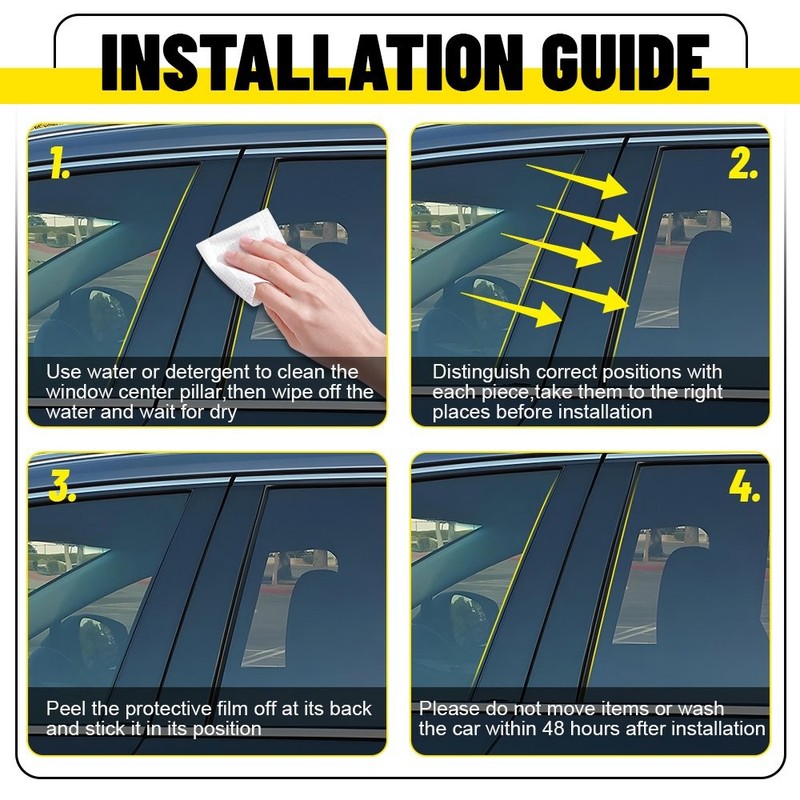 6Pcs Glossy Black Pillar Posts Window Cover Fit For Lexus LS430 2001-2006 1~10X gallery