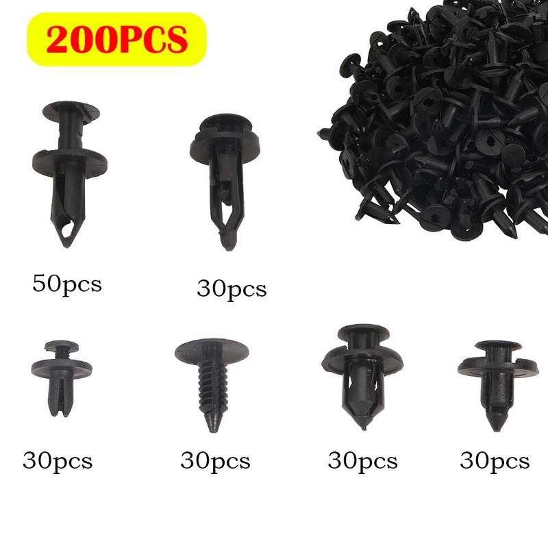 For INFINITI Q60 200 Pcs Push Bumper Fastener Rivet Clips with 6 Size Auto Body